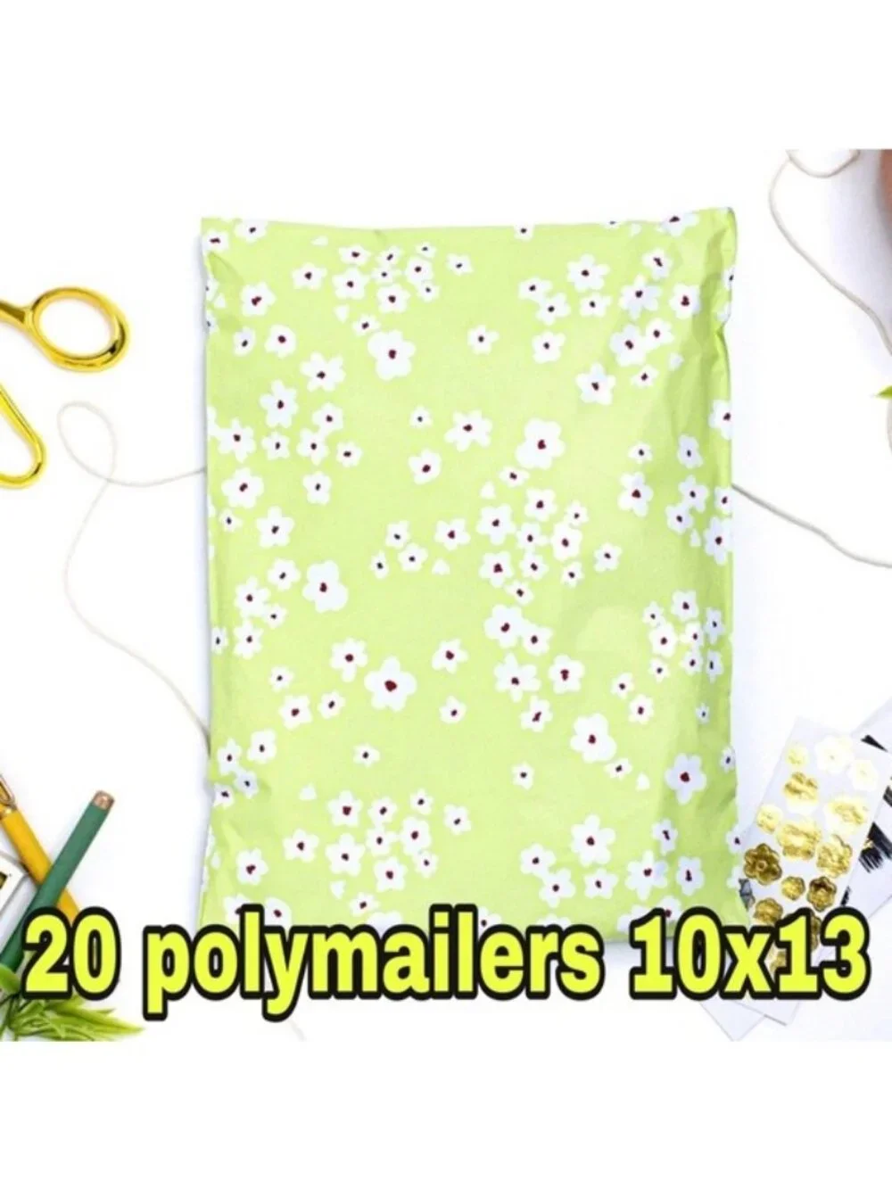20 wild flower print polymailers 10x13